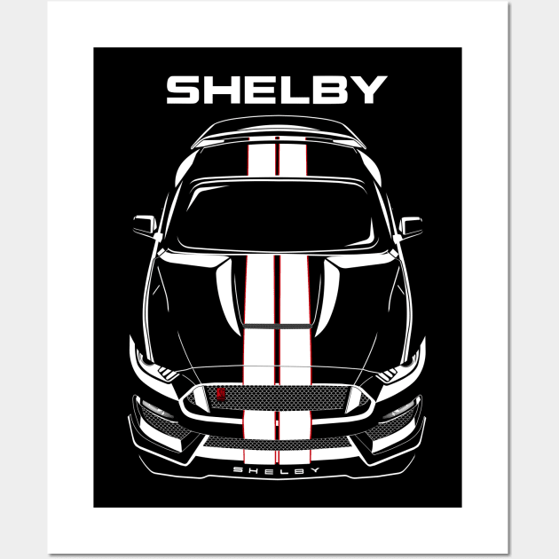 Ford Mustang Shelby GT350R 2015 - 2020 - White Stripes Wall Art by V8social